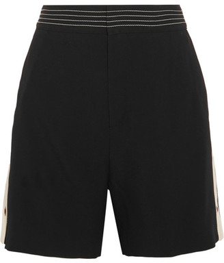 Chloé Canvas-trimmed Crepe Shorts - Black