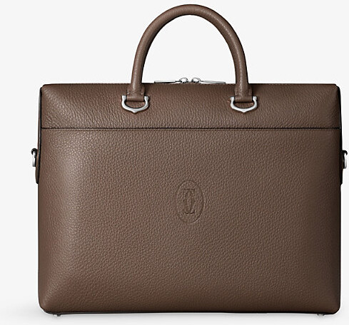 Cartier Mens Pepper Grey Must De Small Leather Briefcase 1 Size