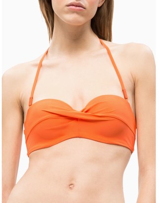 Calvin Klein Core Solids Front Twist Bandeau Bikini Top - ShopStyle Women's  Fashion