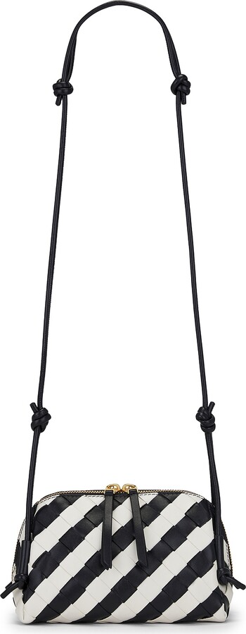 Bottega Veneta Concert Pouch in White,Black