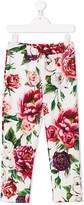 Thumbnail for your product : Dolce & Gabbana Children Peony Print Trousers