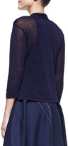 Thumbnail for your product : Eileen Fisher 3/4-Sleeve Cropped Cardigan, Midnight, Women's