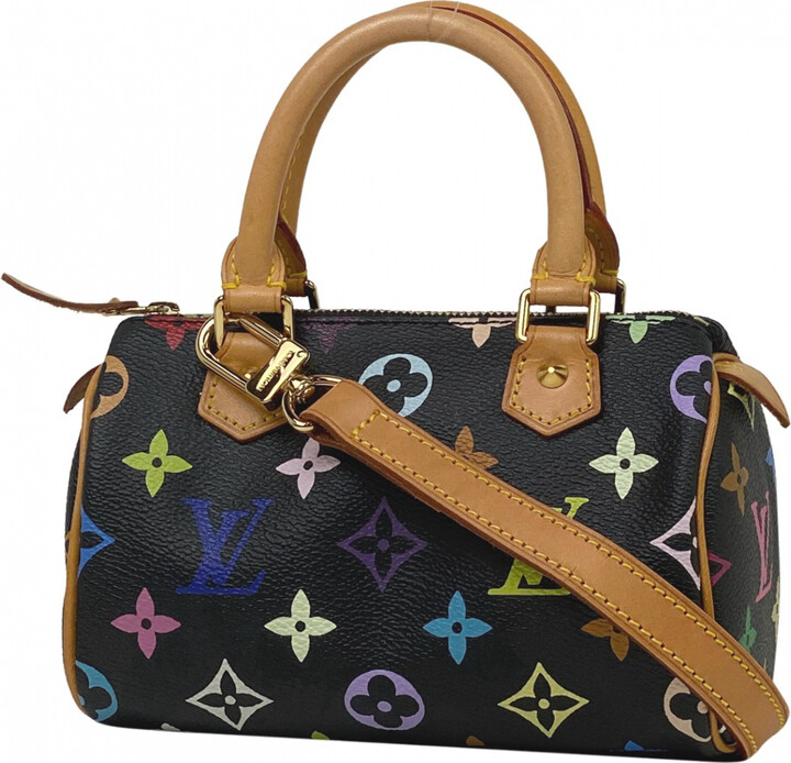 Nano speedy / mini hl leather handbag Louis Vuitton Brown in