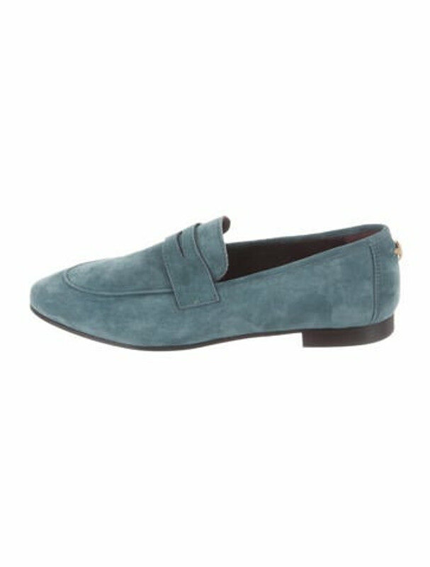 Bougeotte Penny Loafer Suede Loafers Blue - ShopStyle Flats