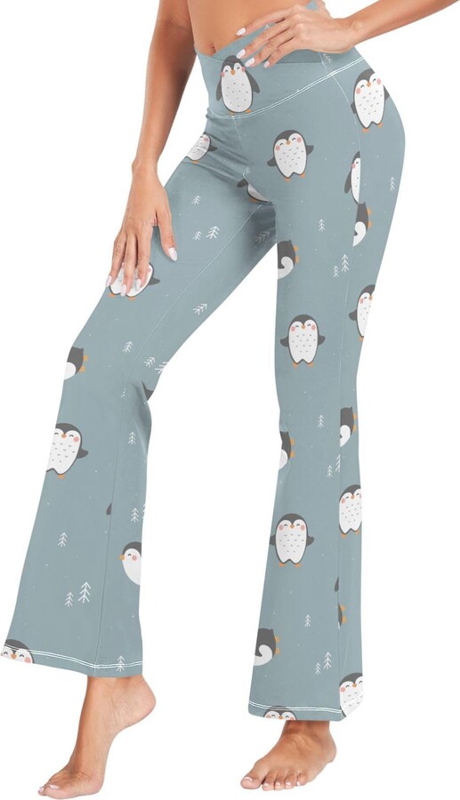 Dallonan Yoga Pants Flare Pants Women Leggings Flared High Waisted Pants  Cute Penguin Funny Winter Small - ShopStyle Wide-Leg Trousers