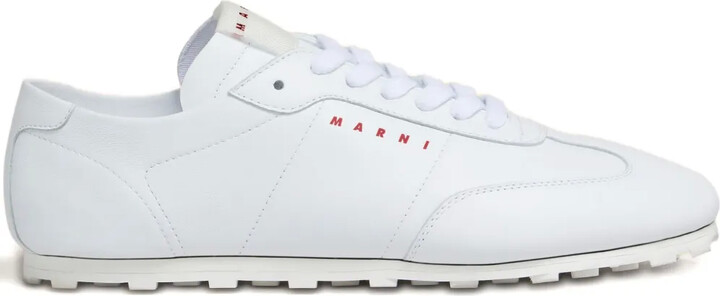 Marni Leather Lace-Up Sneakers