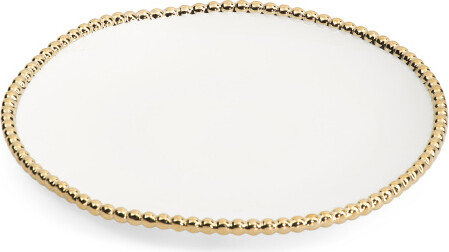 Made In Italy Set Of 6 Gold Tone Beaded Salad Plate Set