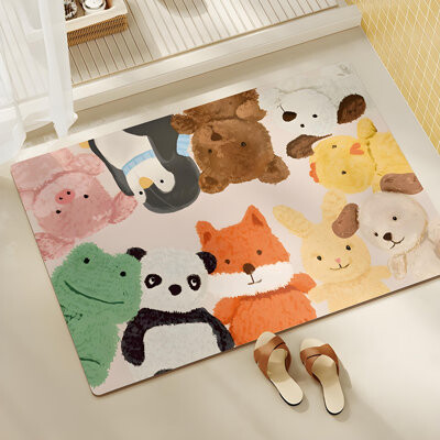 Infinity Cartoon Bathroom Mat - Non-Slip, Quick-Dry, Soft Diatomite Foot Mat For Toilet, Shower, Home