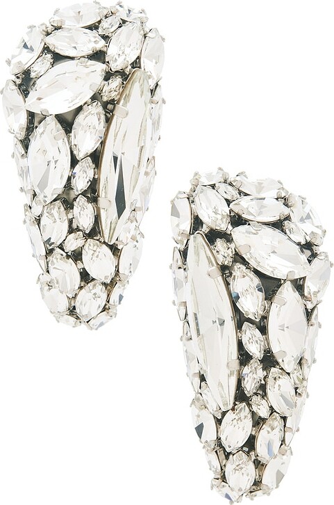 Area Crystal Cluster Triangle Earrings