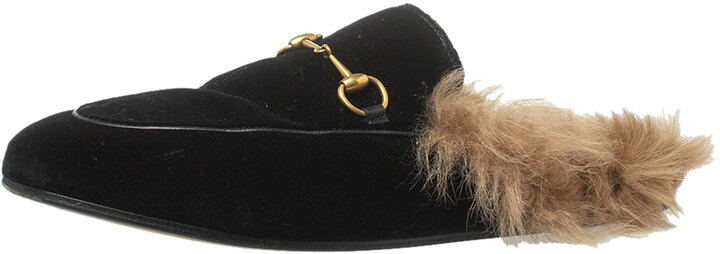 gucci fluffy mules