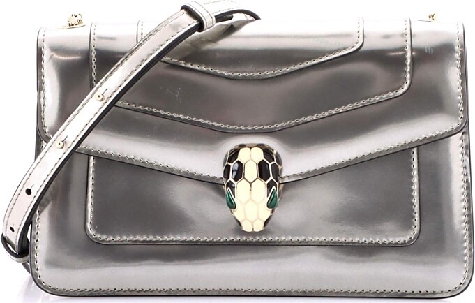 Pre-Owned Bvlgari Small Serpenti Forever Shoulder Bag Metallic Leather