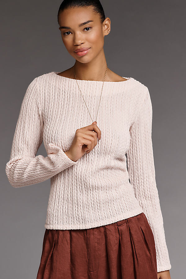 Sanctuary Boat-Neck Long-Sleeve Top