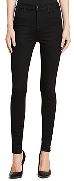 J Brand Maria High-Rise Skinny Jeans in Seriously Black