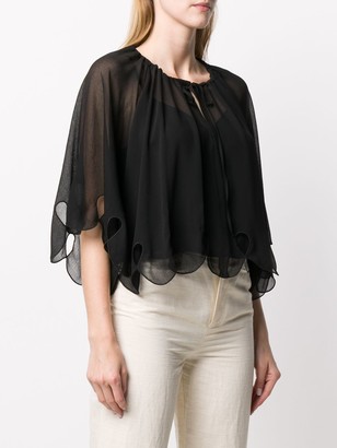 See by Chloe Cropped Sheer Blouse