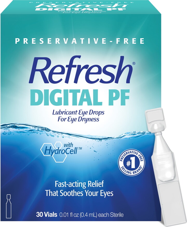 Refresh Digital PF Lubricant Eye Drops Preservative-Free Artificial Tears, 0.4 ml, 30 Count