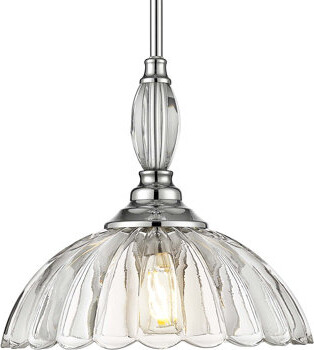 House of Hampton Mabeth 1-Light Pendant in Pewter with Clear Glass