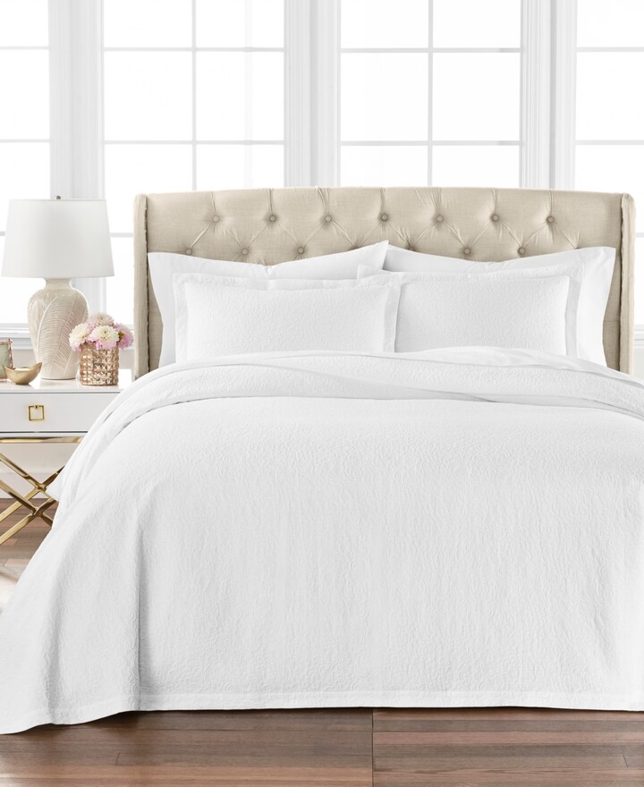 Martha Stewart Collection Scroll Matelasse Bedspread, Twin, Created For