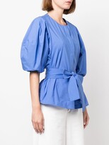 Thumbnail for your product : P.A.R.O.S.H. Tied-Waist Short-Sleeved Blouse