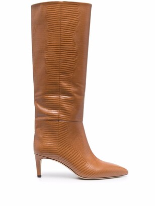Paris Texas Crocodile-Effect Leather Boots
