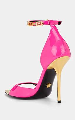 Versace Women's Patent Leather Ankle-Strap Sandals - Pink