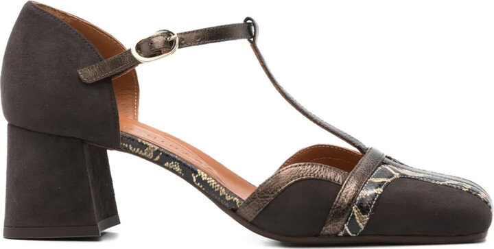 60mm T-Bar Block-Heel Sandals