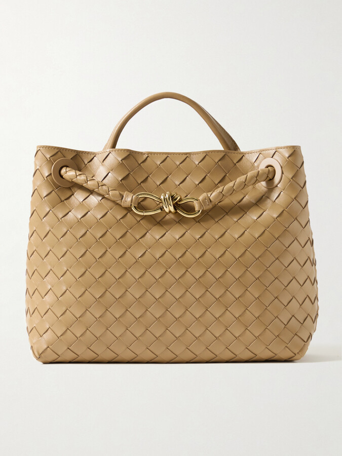 Bottega Veneta - Andiamo Medium Embellished Intrecciato Leather Tote - Brown