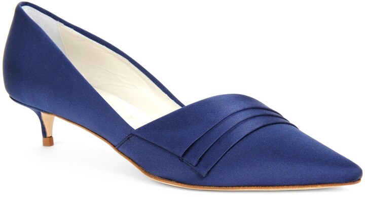 navy kitten heel slingbacks