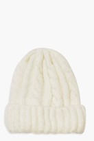 Thumbnail for your product : boohoo Chunky Mixed Marl Cable Knit Beanie