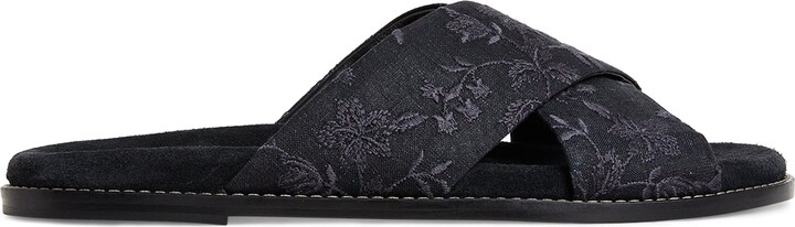 Eleventy Embroidered Crossover Slides