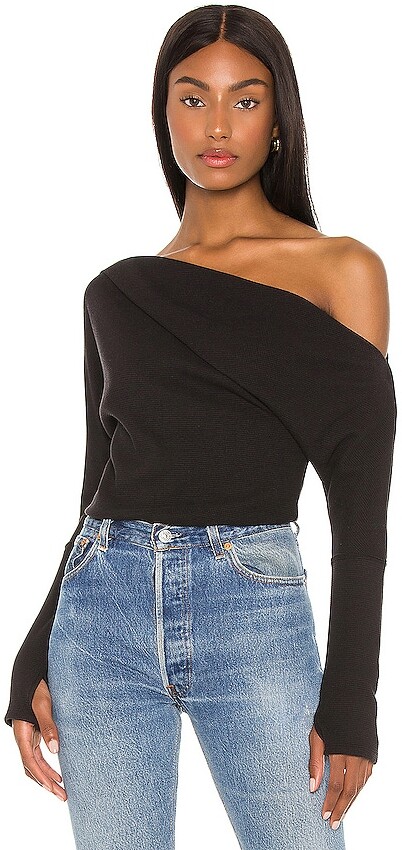 off the shoulder thermal top