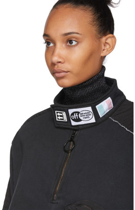 Off-White Black Parachute Moto Half-Zip Sweater