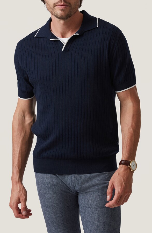 34 Heritage Rib Short Sleeve Polo Sweater