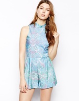 Thumbnail for your product : Pearl Playsuit in Mirror Print - Blue