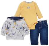 Thumbnail for your product : Little Me Girls' Jungle Animal-Print Hoodie, Striped Elephant Bodysuit & Jeans Set - Baby