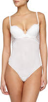 Thumbnail for your product : La Perla Begonia Lace-Inset Bodysuit, White