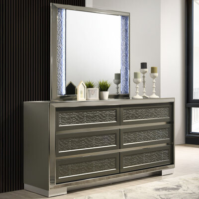 Mercer41 Madelina 6-Drawer Dresser With Mirror