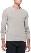 Thumbnail for your product : Theory Leiman V-Neck Cashcotton Sweater, Gray