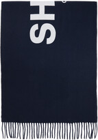 Thumbnail for your product : Comme des Garçons Shirt Navy Wool Logo Scarf
