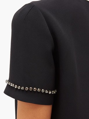 No.21 Crystal-embellished Point-collar Shift Dress - Black