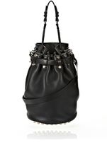 Thumbnail for your product : Alexander Wang Diego In Black Soft Pebble Leather With Pale Gold