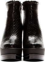 Thumbnail for your product : Robert Clergerie Old Robert Clergerie Black Snakeskin Wedge Sarlah Ankle Boots