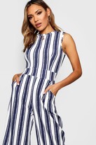 Thumbnail for your product : boohoo High Neck Stripe Jumpsuit