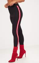 Thumbnail for your product : PrettyLittleThing Black Sporty Stripe Leggings