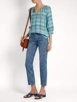 Thumbnail for your product : Ace&Jig Rosa Checked Cotton Blend Top - Womens - Light Blue