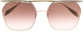 Thumbnail for your product : Alexander McQueen Sunglasses Top-Bar Oversized Sunglasses