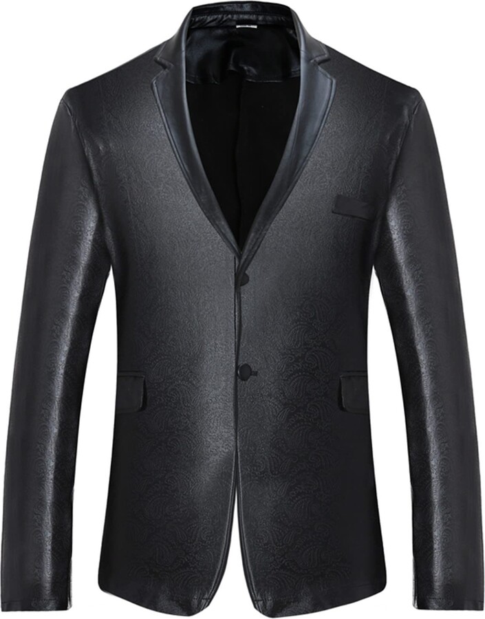 YOCIA Men's Sequin Dovetail Suit Jacket Blazer Slim Fit Tailcoat for ...