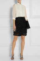 Thumbnail for your product : Toga Georgette-trimmed bouclé mini skirt