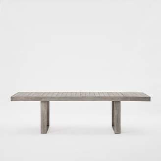 west elm Portside Outdoor Expandable Dining Table + 88.5" Bench Set - Weathered Gray