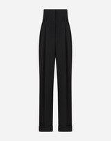 Thumbnail for your product : Dolce & Gabbana Cady Fabric High-Waisted Flared Pants