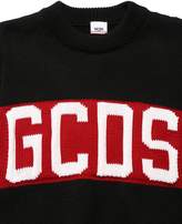 Thumbnail for your product : GCDS Logo Jacquard Wool Blend Knit Sweater